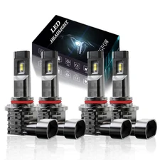 9005+9006 LED Headlight Bulbs Combo Kit High Low Beam 10000K White Super Bright