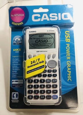 Casio FX-9750GII Graphing Calculator White NEW Sealed In Plastic Fresh Batteries