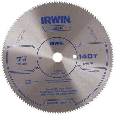 Tools Classic Series Steel Corded Circular Saw Blade, 7 1/4-Inch, 140T, .087-Inc