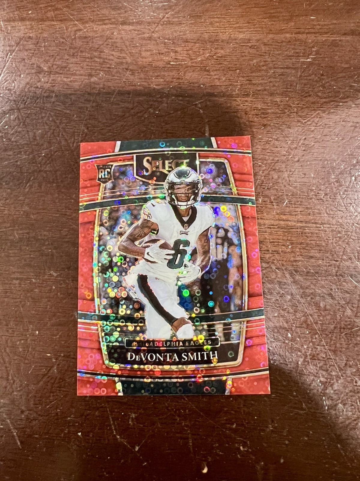Panini Select 2021 DeVonta Smith Rookie Red Disco Prizm #49 /49 RC SSP Eagles