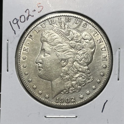 1902-S MORGAN SILVER DOLLAR,  XF DETAILS!