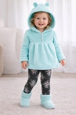 Carter's Toddler Girls' 2 Piece Fleece Hoodie  Floral Leggings Set 4T