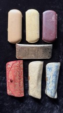 Lot of Clamshell Eyeglass Cases Empty Hard Shell Leatherette Vintage 50's Mix