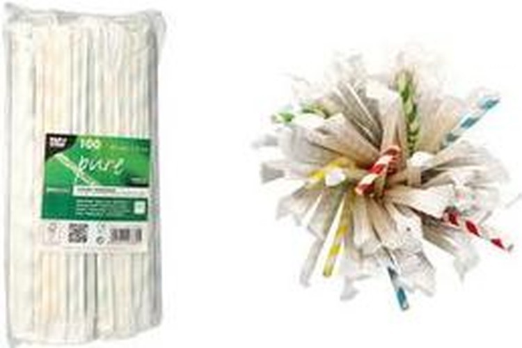 Papstar Cannucce Carta Stripes 200mm | Accessorio Chic per Bevande