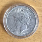 1923 Peace Silver Dollar Coin, Circulated, Protective Capsule