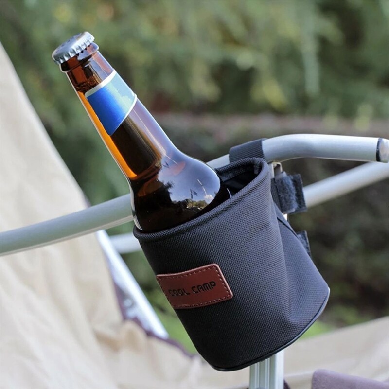 Portable Camping Cup Holder – Chair Armrest Drink Tray With Adjustable Strap, Fits Chairs, Backpacks, Fishing Chairs – Oxford Fabric (Holds Bottles & Phones)