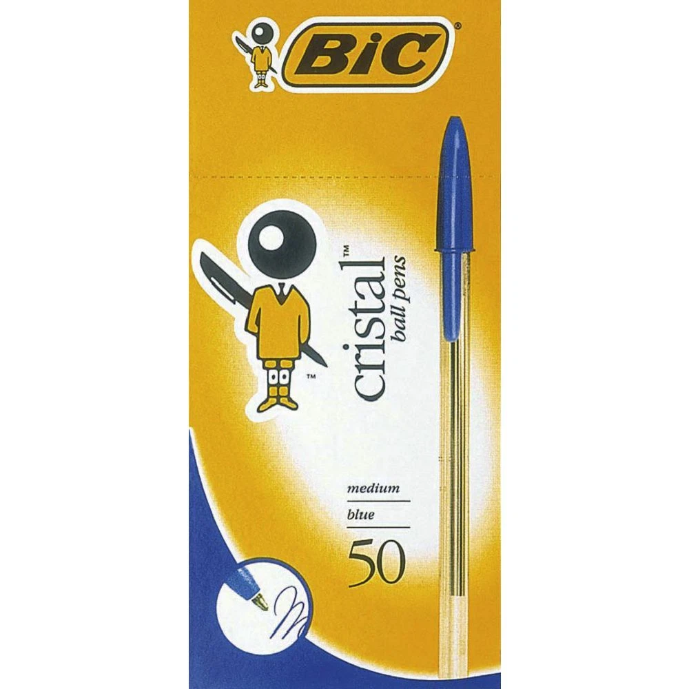BIC Cristal Confezione Da 12 Penne A Sfera, Punta Fine 0,8 Mm, Inchiostro Blu, Corpo Arancione Traslucido - 4