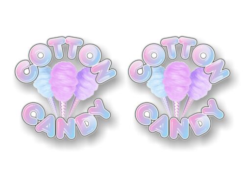 2 Cotton Candy 4'' Decals Concession Trailer Floss Machine Menu Board Stickers - Picture 1 of 2