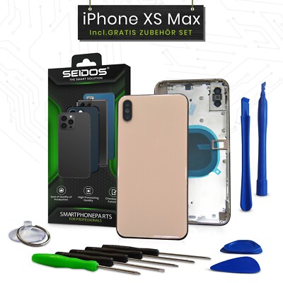 Backcover für iPhone XS MAX Gold Gehäuse Rückseite Rahmen Frame Housing NEU