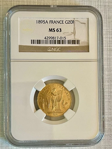 France 1895A 20 Francs Gold NGC MS63 Sku# 4336