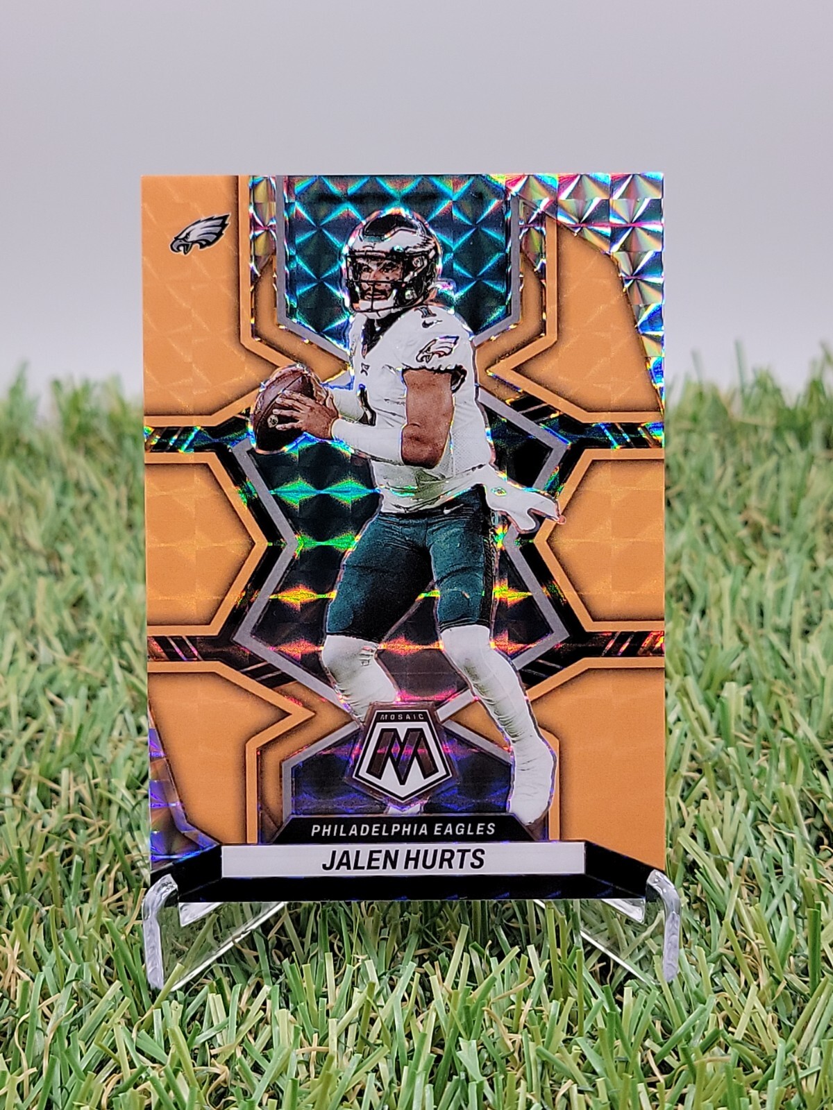 2022 Panini Mosaic Jalen Hurts Fluorescent Orange #156 15/25