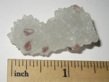 1.5" CORAL FORMATION QUARTZ CRYSTAL CLUSTER W/ RARE RED STILBITE INDIA 14.9g *A1