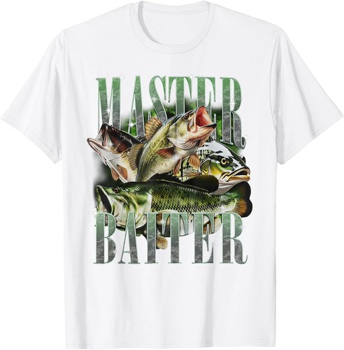Master Baiter Bass Fishing Fisher Papa Dad Happy Fathers Day T-Shirt Hoodie - Picture 15 of 16