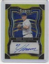 Nico Hoerner 2020 Panini Select GOLD Refractor RC Card Auto Rookie Autograph /10