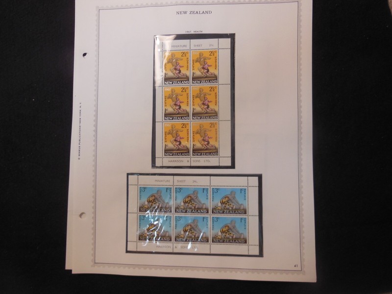NEW ZEALAND Four Health Miniature Sheets, VF MNH on 2 Minkus Oceania Album Pages