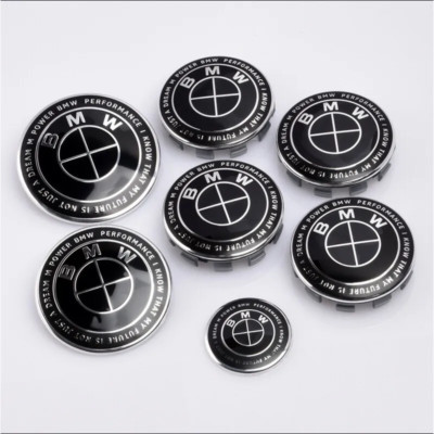 Emblem Set 7x B-M-W HubCaps Hood Rad Emblem Abzeichen Set 82mm 74mm 4x56mm 45mm
