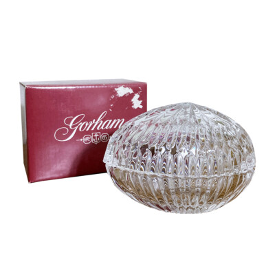 Gorham Chantilly Crystal Egg Trinket Jewelry Box Medium Lead Germany