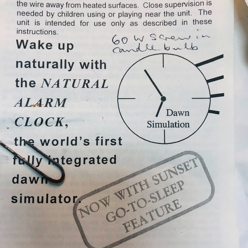 Superb Rare Vintage 1997 Sunrise Natural Alarm Clock Lamp Lumie Biobrite Working - Bild 5 von 17