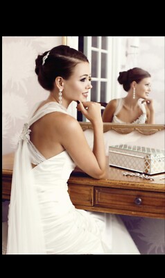 NWT Galina Signature Wedding Dress David s Bridal SPK472 Ivory Size 4 Excellent!