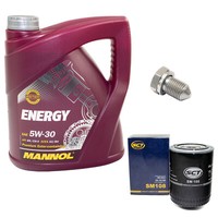 MotoröL ÖLfilter SM108 5W30 4Liter + ÖLablassschraube FüR Audi Seat Skoda VW