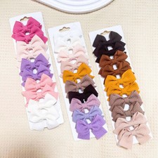 Baby Girl Kids 10Pcs/set Mini Small Bowknot Hair Clips Solid Color Hairpins