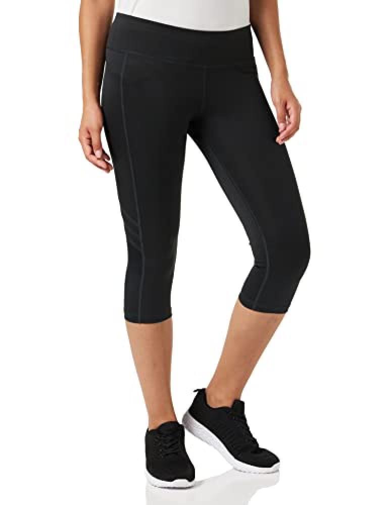 (TG. XXS) Reebok Leggings Capri da Donna in Rete Pronti per l'allenamento, Nero