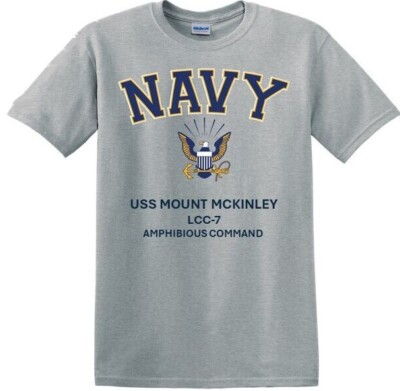 USS MOUNT MCKINLEY  LCC-7 *AMPHIBIOUS *EAGLE*SHIRT. OFFICIALLY LICENSED