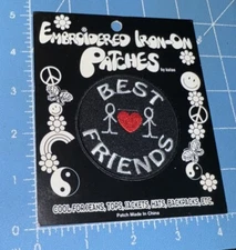 Vintage NOS Embroidered Iron-on Patches By Kalan Best Friends