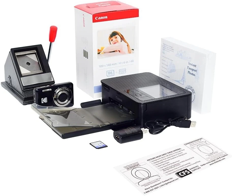 Dye Sublimation Passport Photo Printer System - Includes US Cutter & Accessories