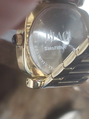 Rare Vintage Saks 5th Avenue, Gold Color Square Watch Face  display picture 3