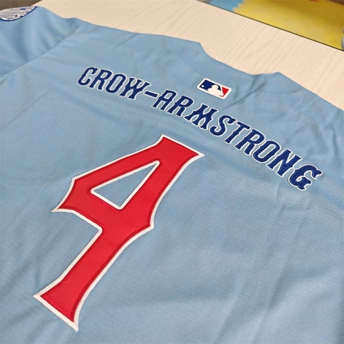 Chicago Cubs #4 Crow-Armstrong Baby Blue Limited Player Jersey