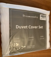 Dreamcountry Duvet Cover Set - Queen 90"x90" White