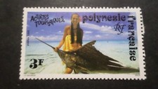 POLINESIA 1992 Francobollo 401 TURISMO PESCA PESCI Nuovo MNH