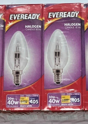 30W 40W Watt E14 SES kleine zum Einschrauben klar Halogen Sparkerze Glühbirne