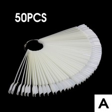50pcs False Fake Nail Polish Colour Display Wheel Chart Sticks Tips Swatch UK