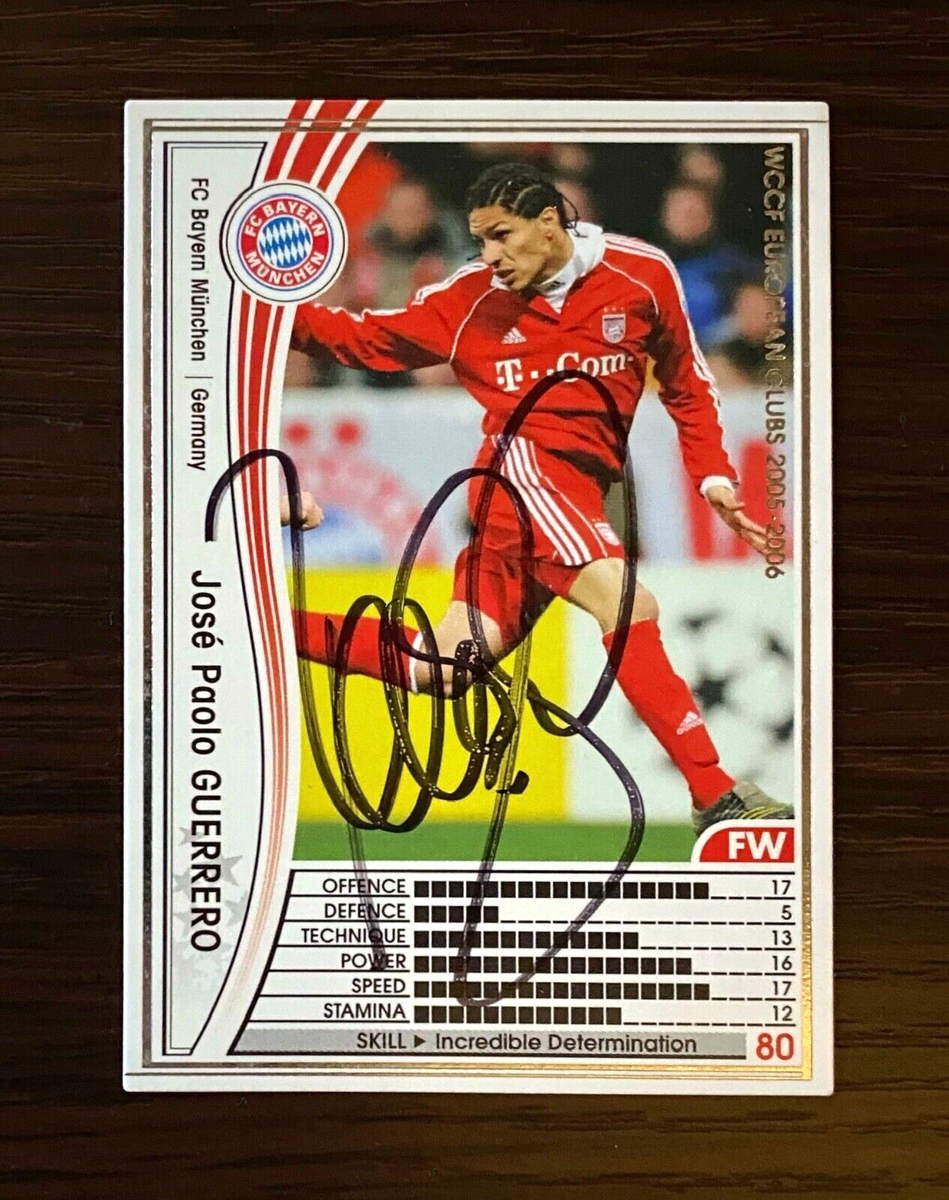 2005/2006 Paolo Guerrero Signed Rookie WCCF Card Bayern Munich