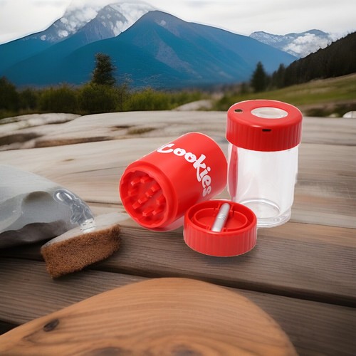 Tarro de almacenamiento de galletas 4 en 1, tapa LED de aumento, amoladora, un bateador, rojo, 110 ml - Imagen 3 de 3