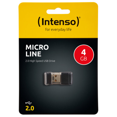 kQ Intenso 4GB USB Stick Micro Line mini USB flash drive 4 GB Speicher schwarz