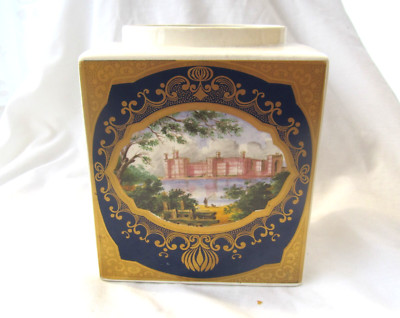 ROYAL COULDON VINTAGE TWINNING TEE GEDENKMÜNZE KERAMIK TEEDOSE.