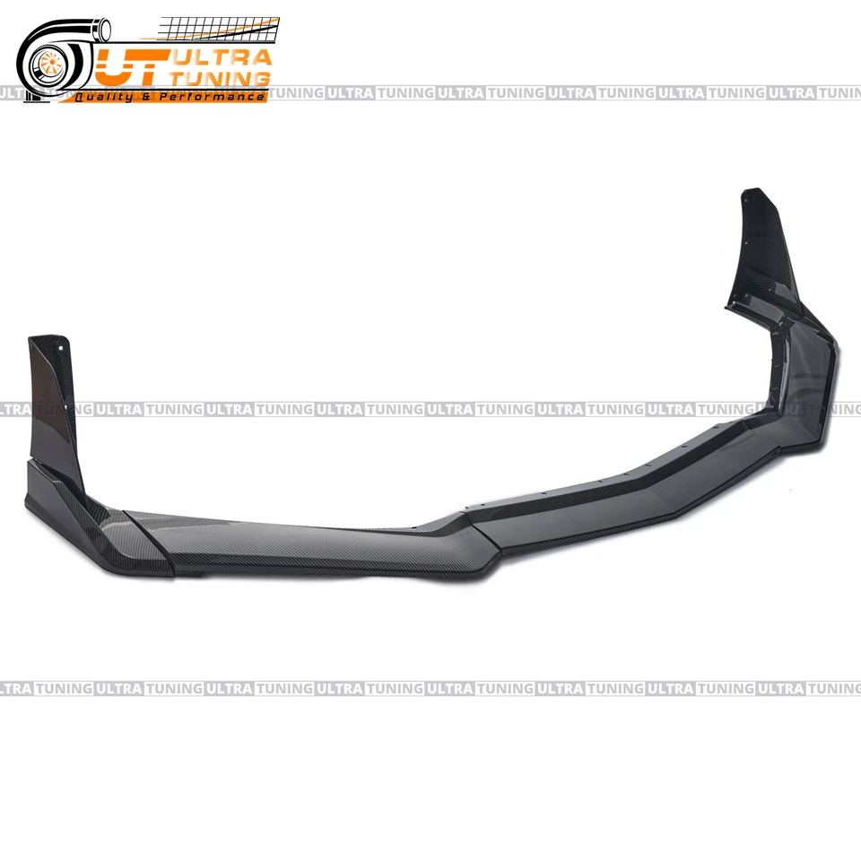 For Chevrolet Corvette C8 Z51 STG 2020-2025 Front Bumper Lip Carbon Fiber Look Foto 3 de 4