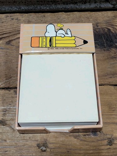 Vintage Peanuts Snoopy Woodstock Office Desk Set Pen Holder Notepad Phone Book - Picture 6 of 13