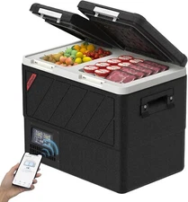 48QT Dual Zone Car Refrigerator with APP Control Electric Cooler Fridge for SUV