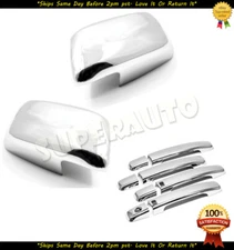 For 2005-2018 Nissan Frontier Chrome Mirror+Handle Covers With 2 Smart Keyhole