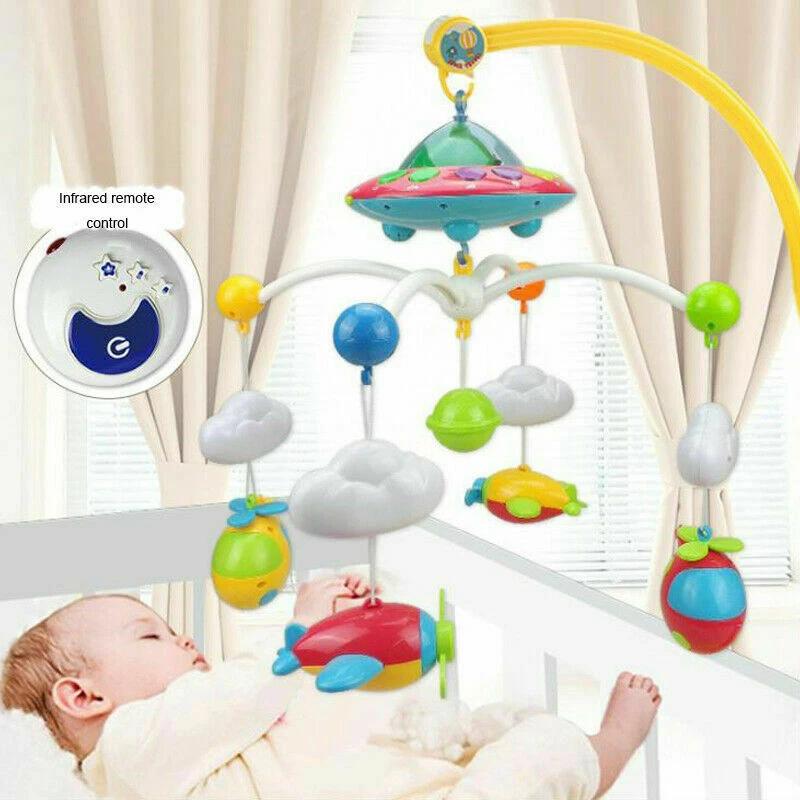 Móvil de cuna musical móvil con música y luces sonajero móviles para bebés para cunas Foto 3 de 4