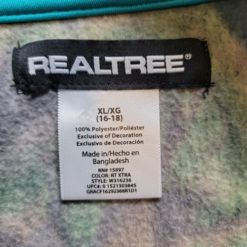 Realtree Xtra YOUTH Full Zip Fleece Hunting Jacket w/ Blue Trim Size XL - Picture 6 of 8