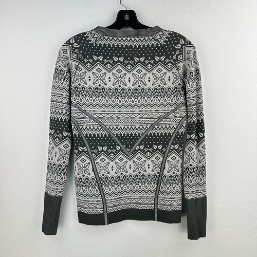 Ivivva Lululemon Sweatshirt Kids 14 Gray Geometric Stretch Long Sleeve Pullover - Picture 2 of 8