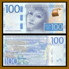 Sweden 100 Kronor, 2016 P-71 Greta Garbo Unc