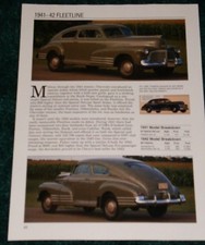 1941-42 Chevy Fleetline Spec Sheet Info 41 Ah Special Deluxe 1942 Bh Aerosedan