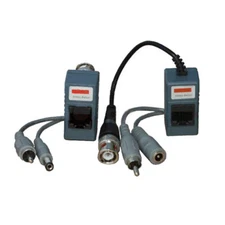 1 Pair Coax Cat5 to CCTV Camera Audio Power Video Balun Network Transceiver 3EK