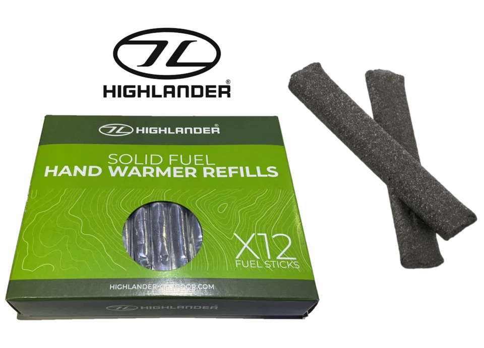 Highlander Solid Fuel Hand warmer x 2 +24 Charcoal Stick Refills Pocket CS050 - Image 4 of 4